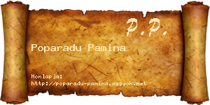 Poparadu Pamina névjegykártya
